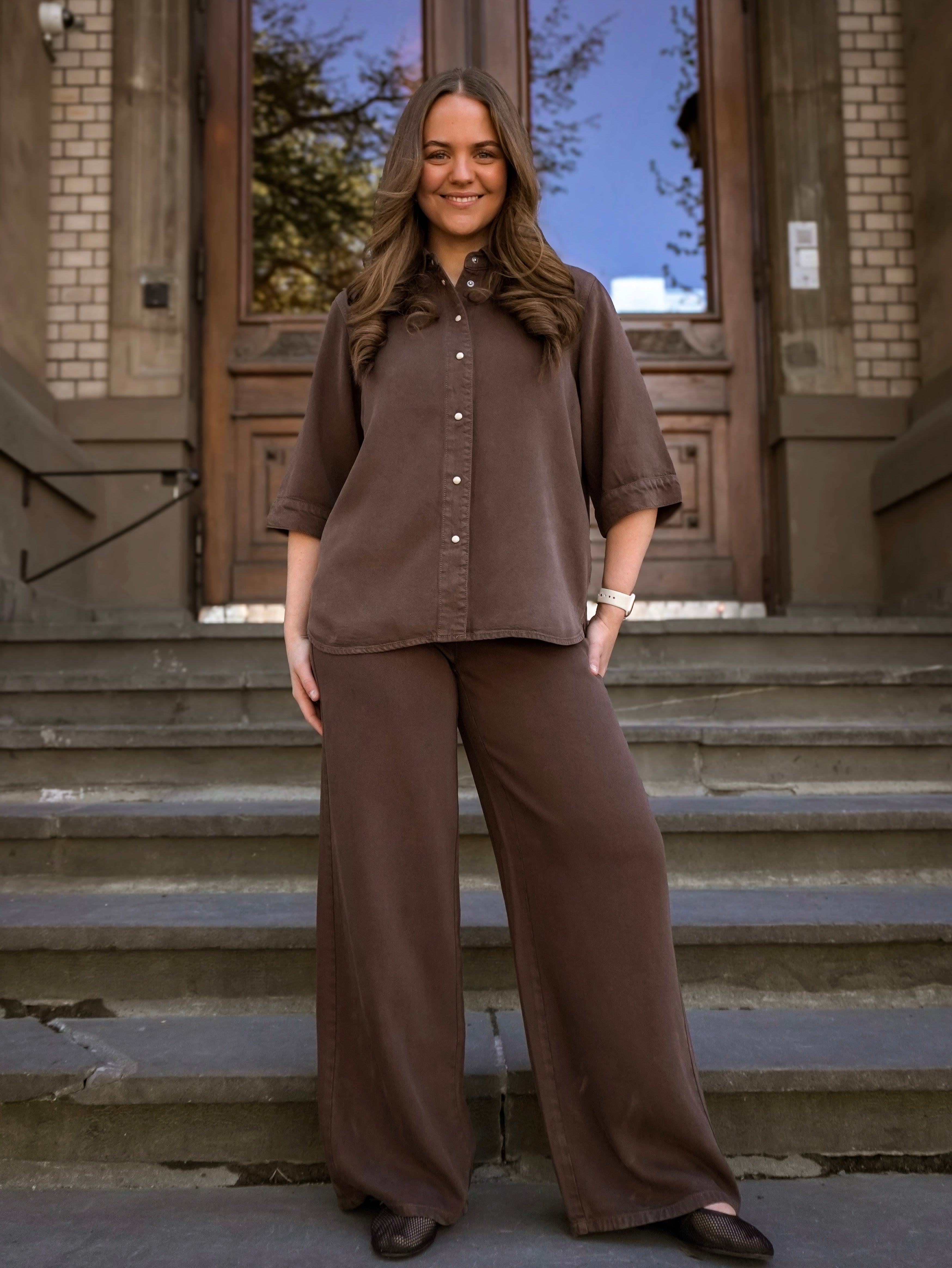 OBJFRAME Trousers - Seal Brown